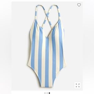 NWT Jcrew cross back one piece swimsuit in Fairfax stripe